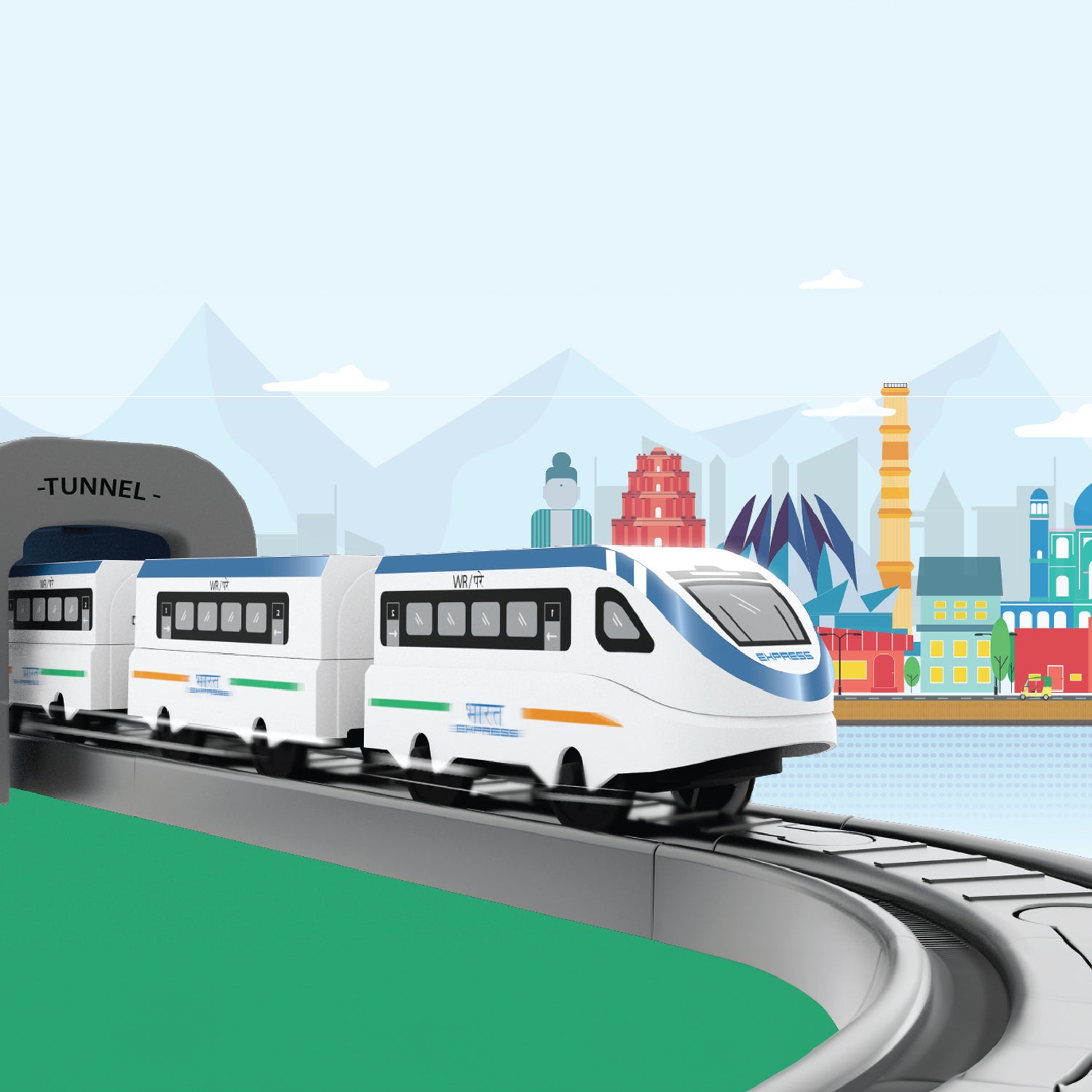 Kids Toy Train Set with Sound Track & Light 3+ Years BOOGYWOOGY®