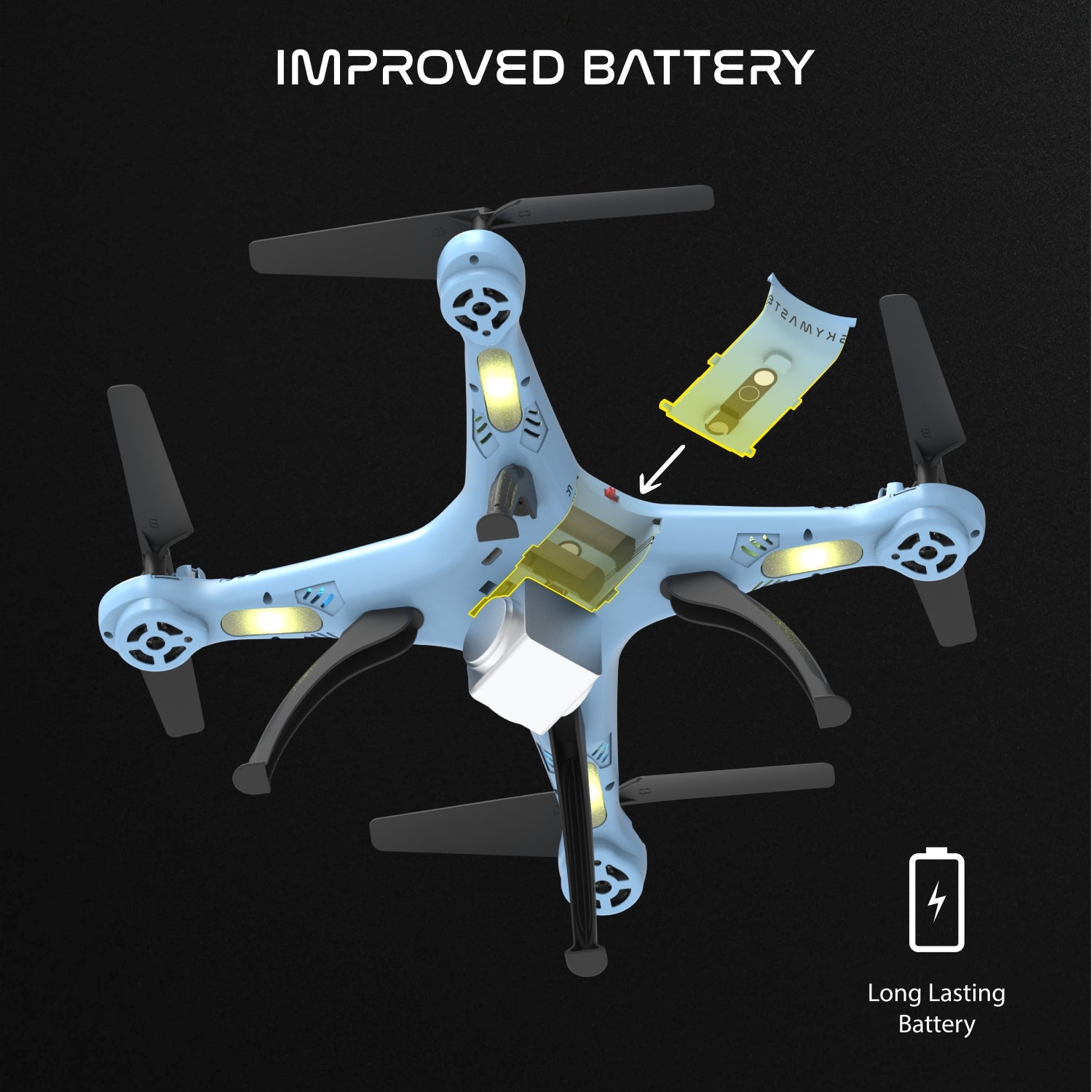Remote Control Drone with Camera HD Wide Angle Lens Optical Flow Positioning. Dual Flash Light