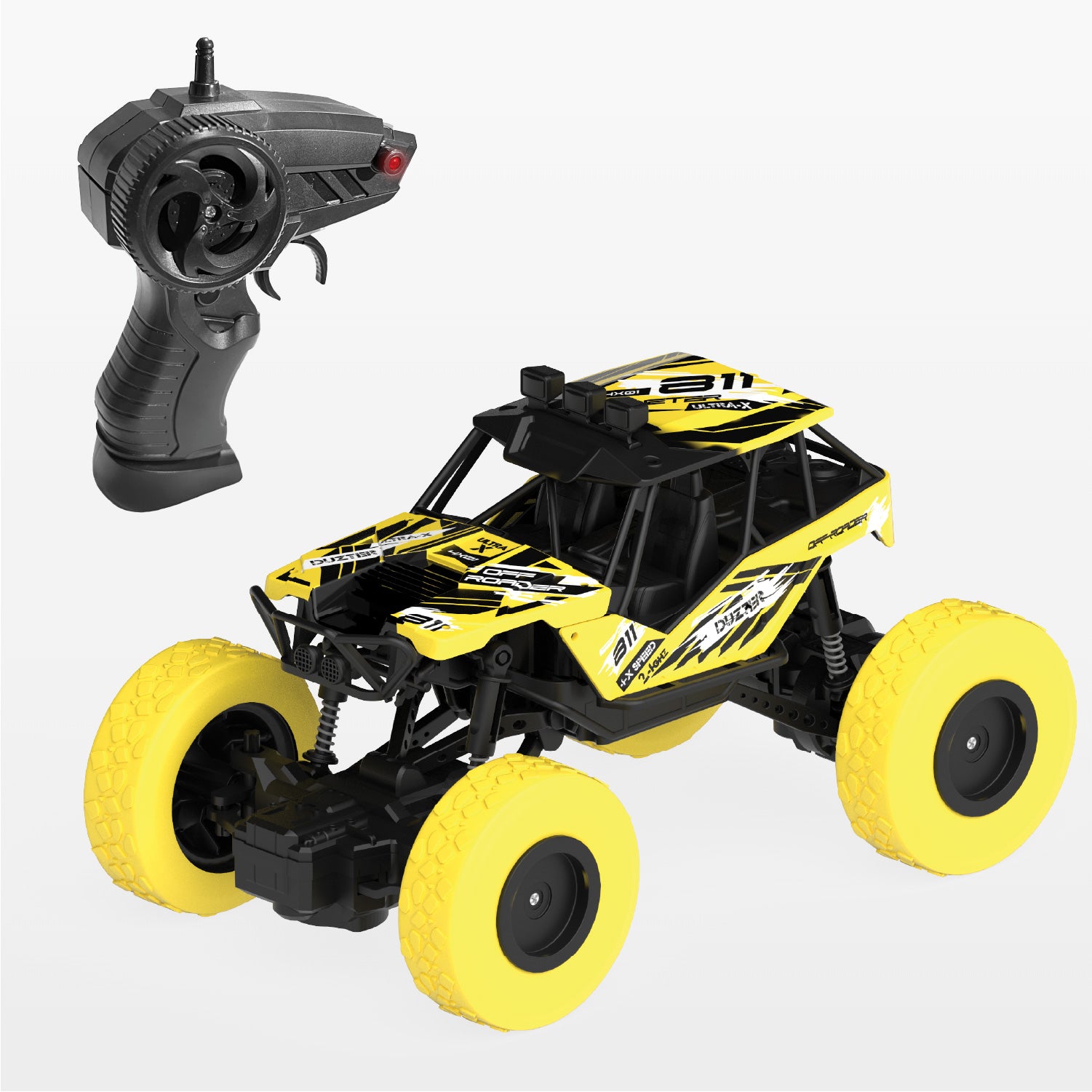 DUZTER Remote Control Monster Truck RC Car Off Road 2WD Rock Crawle