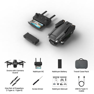 NABHYAN 2.0 5G Drone – Long-Range Brushless Motors 1080p HD Camera Drone With Stabilized Flight & Extended Battery Life