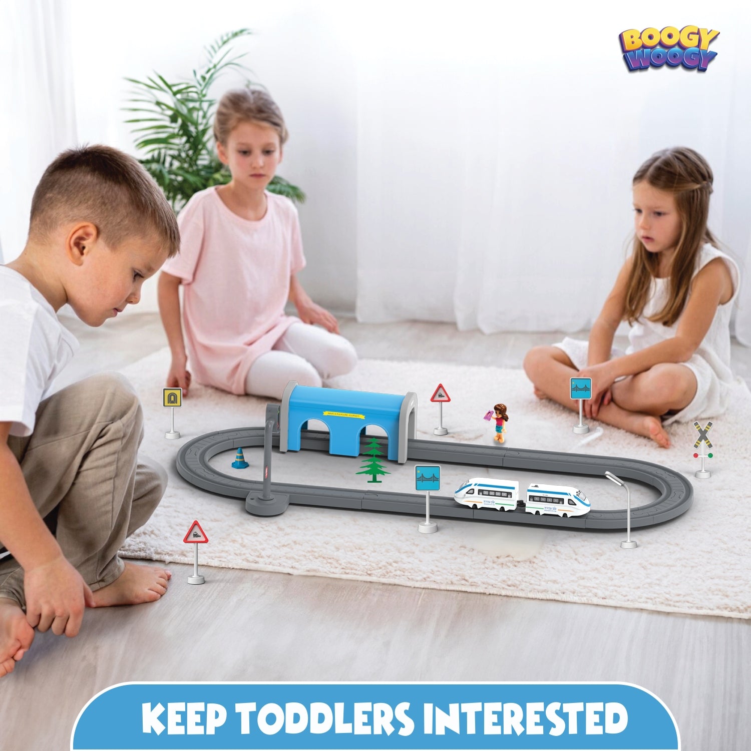 🚂 BOOGYWOOGY BHARAT Express: Battery-Operated Train Set for Kids 3 Years+ with Magnetic Tracks - 49 Pieces