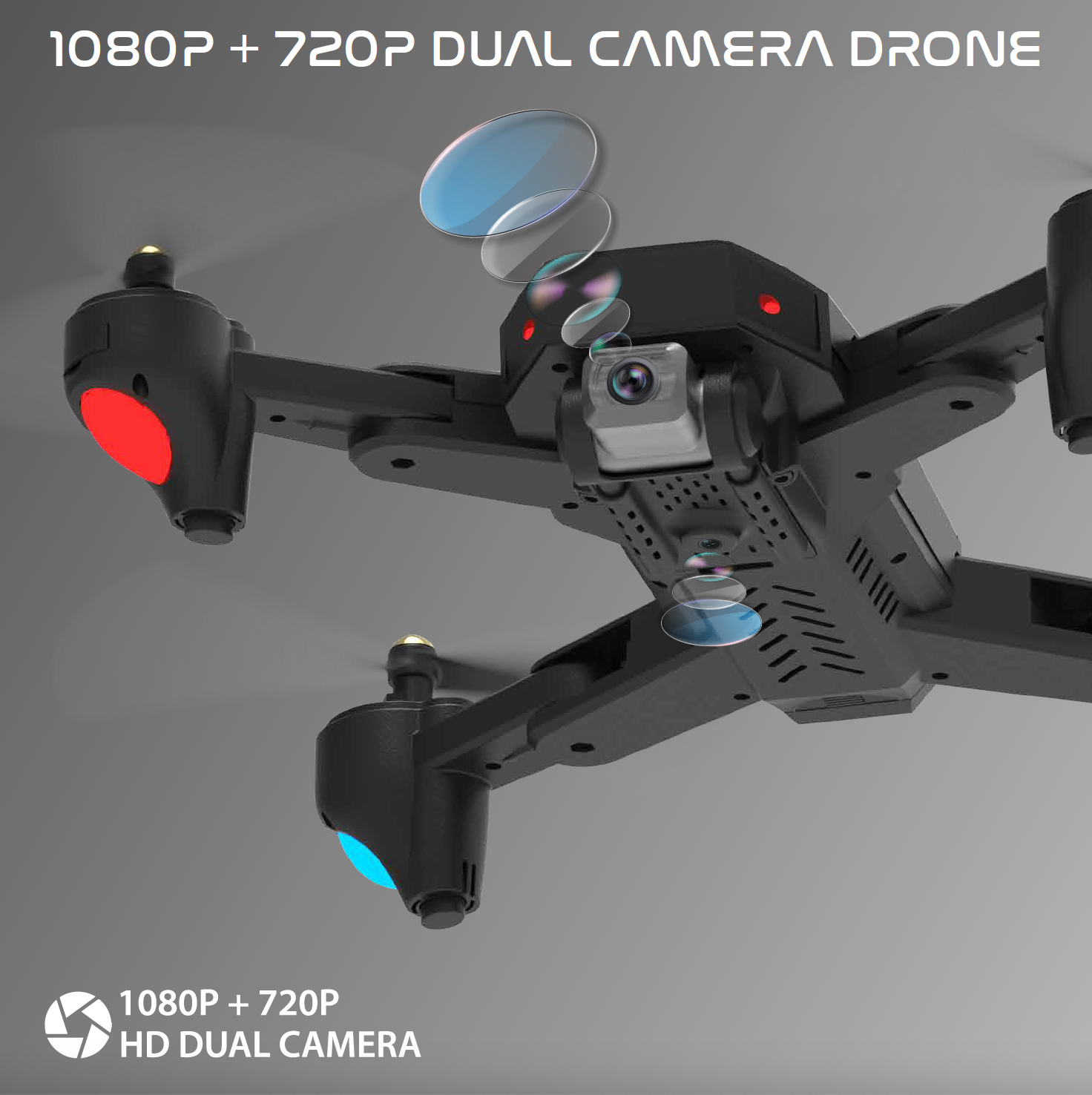 electrobotic dual camera drone 1080p + 720p nabhyaan drone
