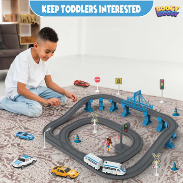 🚂 BOOGYWOOGY BHARAT Express: Battery-Operated Train Set for Kids 3 Years+ with Magnetic Tracks - 77 Pieces