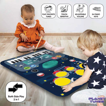 PLANETTUNES India's First Space-themed Musical Playmat for Kids 3 Years+ | Multicolour, Keyboard & Drum Modes | Boost Musical Knowledge!