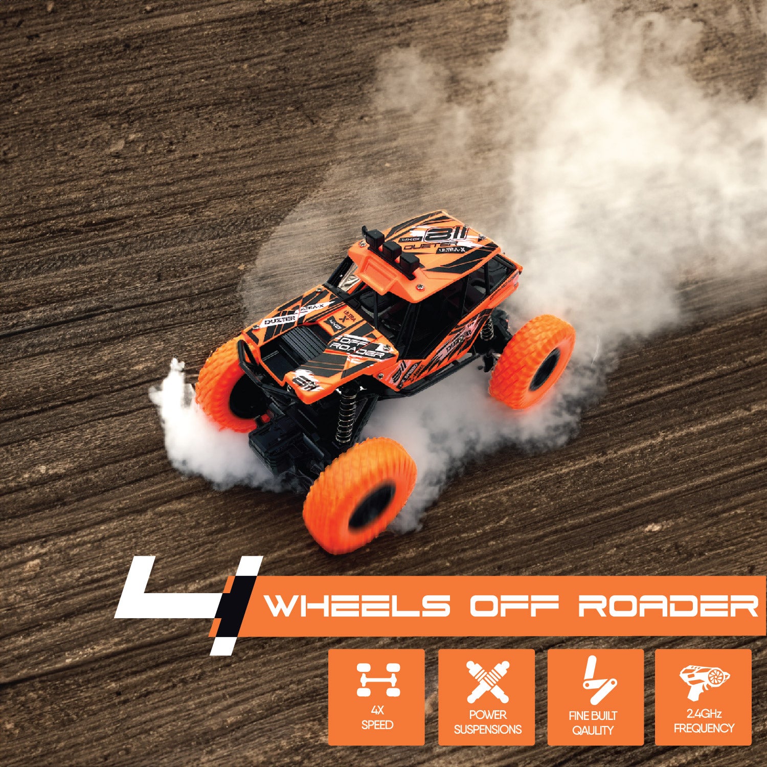 DUZTER- RC Car Spring Suspensions | 2WD Rock Crawler | Fun RC Toy
