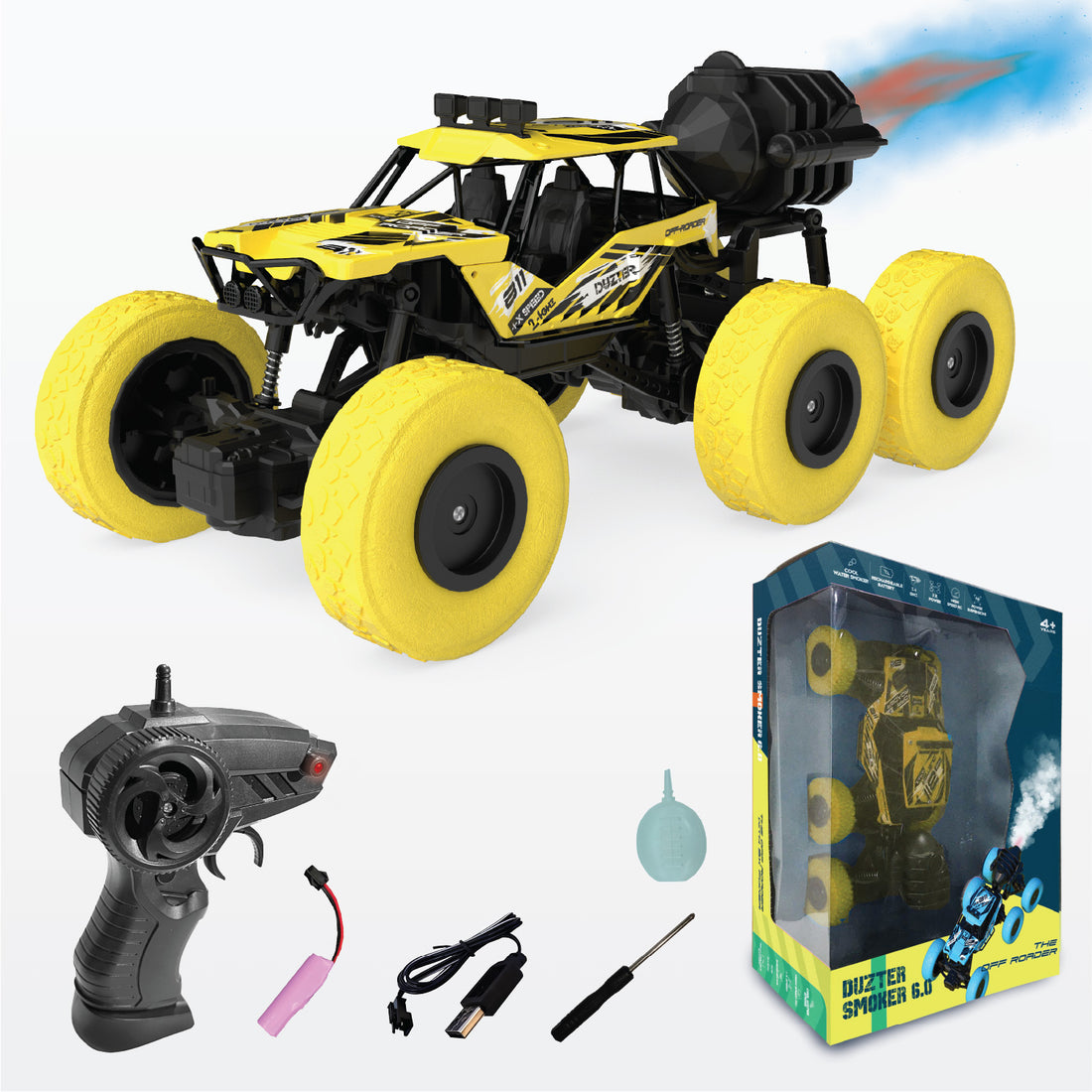 DUZTER - Smoker 6.0 THE OFF ROADER - RC Car with Rechargeable Battery - Yellow