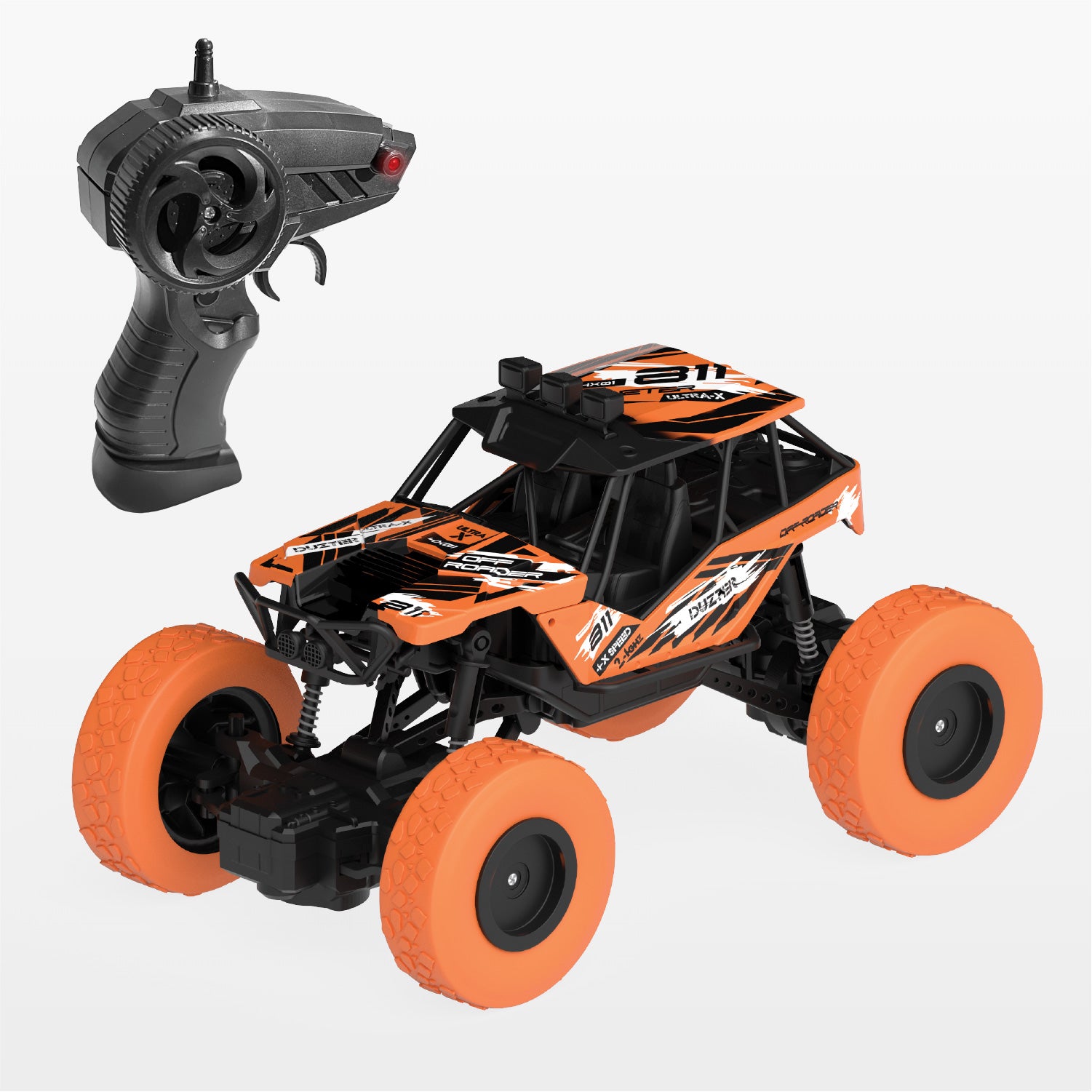 DUZTER- THE OFF ROADER - RC Car 2.4GHZ with 3.7V Rechargeable Battery - Orange